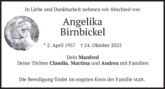 Traueranzeige von Angelika Birnbickel von merkurtz