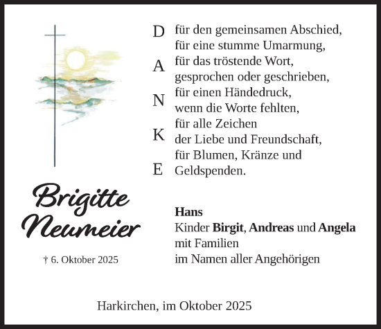 Traueranzeige von Brigitte Neumeier von merkurtz
