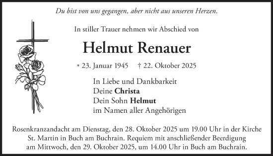 Traueranzeige von Helmut Renauer von merkurtz