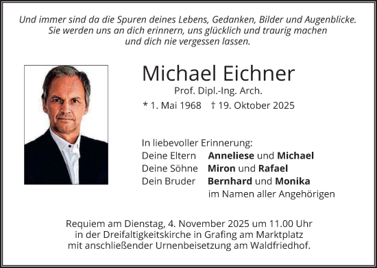 Traueranzeige von Michael Johannes Eichner von merkurtz