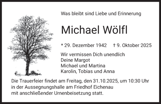 Traueranzeige von Michael Wölfl von merkurtz