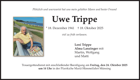Traueranzeige von Uwe Trippe von merkurtz