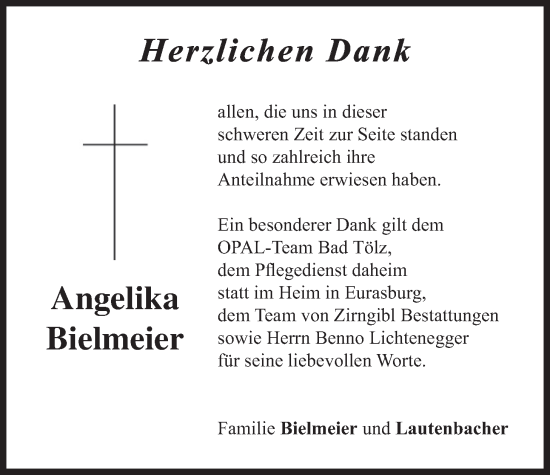 Traueranzeige von Angelika Bielmeier von merkurtz
