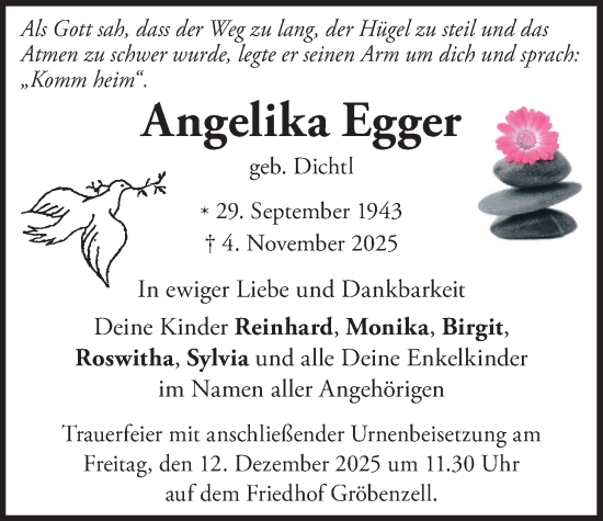Traueranzeige von Angelika Egger von merkurtz