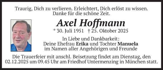 Traueranzeige von Axel Hoffmann von merkurtz