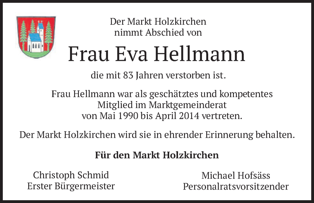  Traueranzeige für Eva Hellmann vom 27.11.2025 aus merkurtz