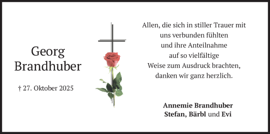 Traueranzeige von Georg Brandhuber von merkurtz