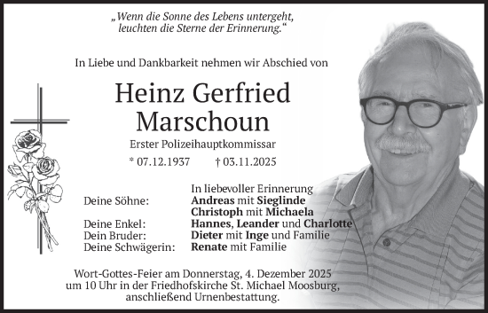 Traueranzeige von Heinz Gerfried Marschoun von merkurtz