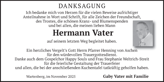 Traueranzeige von Hermann Vater von merkurtz