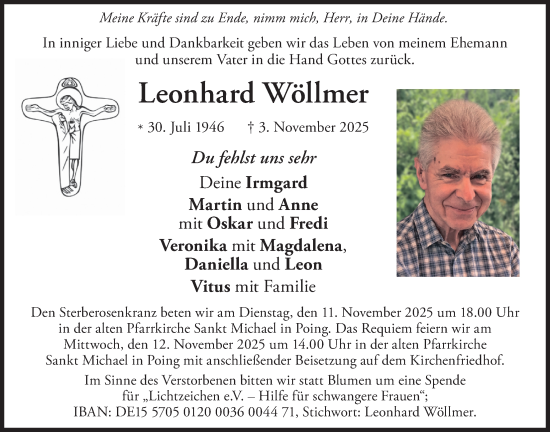 Traueranzeige von Leonhard Wöllmer von merkurtz