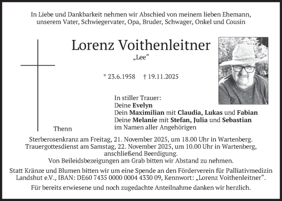 Traueranzeige von Lorenz Voithenleitner von merkurtz