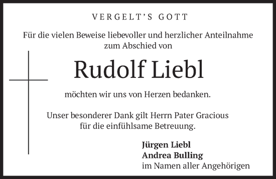 Traueranzeige von Rudolf Liebl von merkurtz