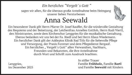 Traueranzeige von Anna Seewald von merkurtz