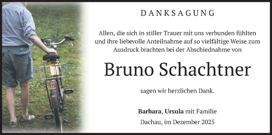 Traueranzeige von Bruno Schachtner von merkurtz