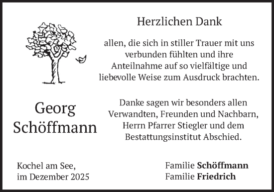 Traueranzeige von Georg Schöffmann von merkurtz