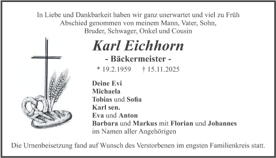 Traueranzeige von Karl Eichhorn von merkurtz