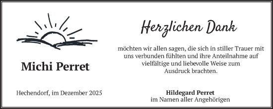 Traueranzeige von Michi Perret von merkurtz