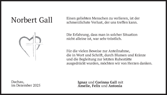 Traueranzeige von Norbert Gall von merkurtz
