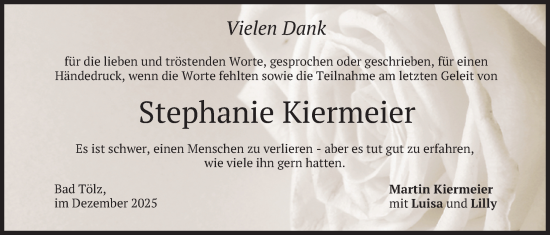 Traueranzeige von Stephanie Kiermeier von merkurtz