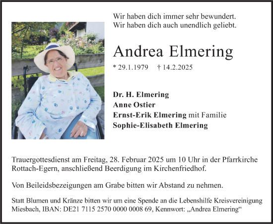 Traueranzeige von Andrea Elmering von merkurtz