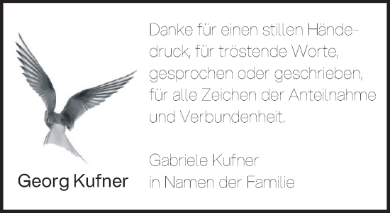 Traueranzeige von Georg Kufner von Das Gelbe Blatt Penzberg