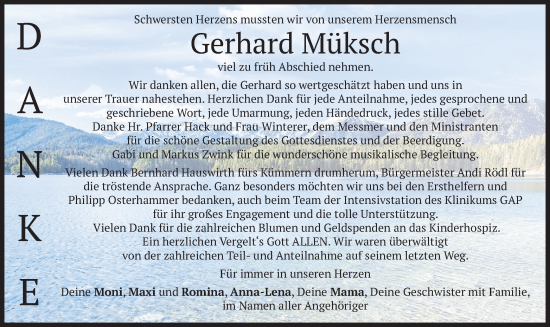 Traueranzeige von Gerhard Müksch von merkurtz