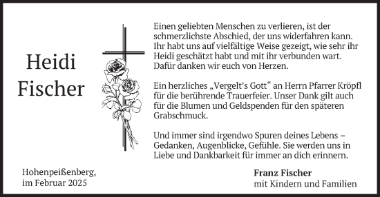 Traueranzeige von Heidi Fischer von merkurtz