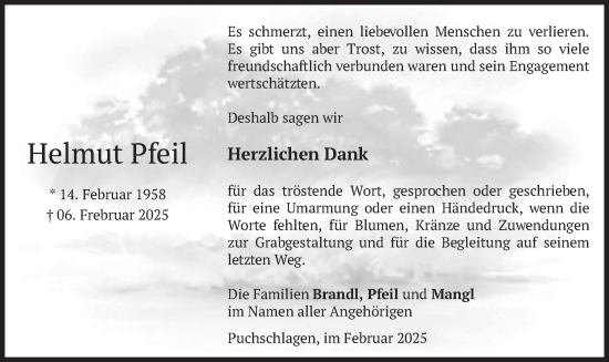Traueranzeige von Helmut Pfeil von merkurtz