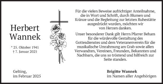 Traueranzeige von Herbert Wannek von merkurtz