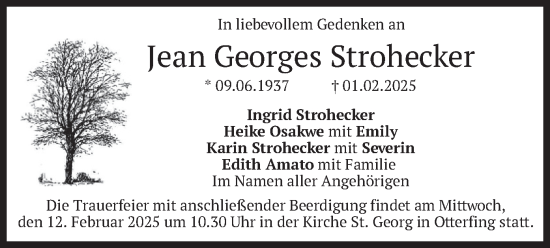 Traueranzeige von Jean Georges Strohecker von merkurtz