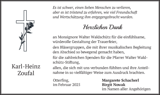 Traueranzeige von Karl-Heinz Zoufal von merkurtz