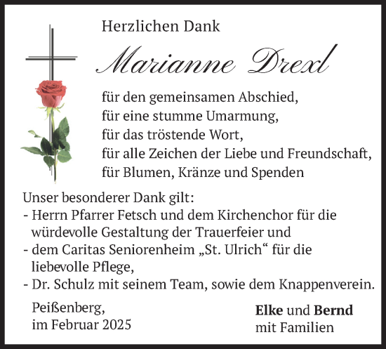 Traueranzeige von Marianne Drexl von merkurtz