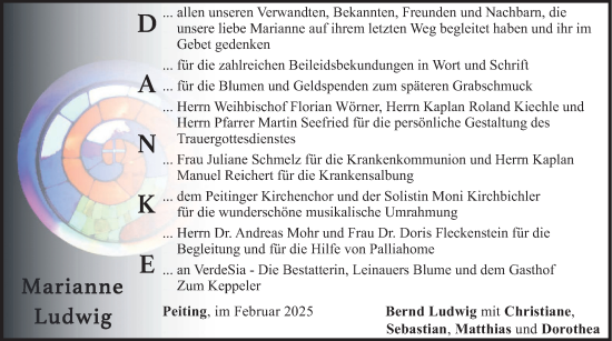 Traueranzeige von Marianne Ludwig von merkurtz