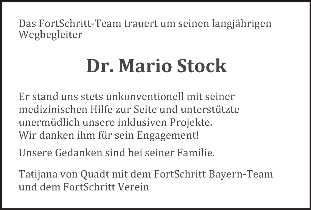  Traueranzeige für Mario Stock vom 21.02.2025 aus merkurtz