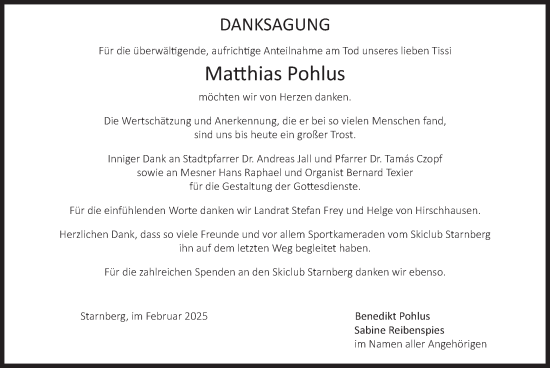 Traueranzeige von Matthias Pohlus von merkurtz