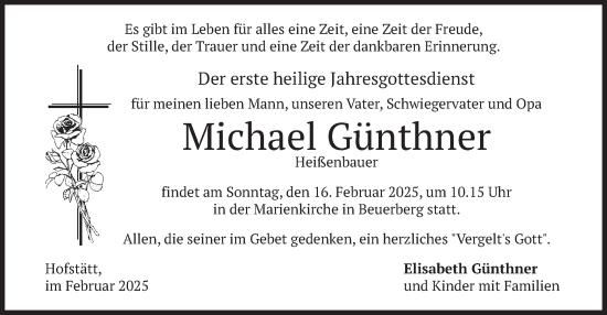 Traueranzeige von Michael Günthner von merkurtz