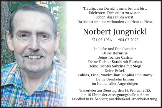 Traueranzeige von Norbert Jungnickl von merkurtz