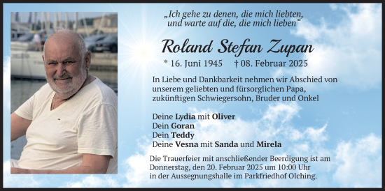 Traueranzeige von Roland Stefan Zupan von merkurtz