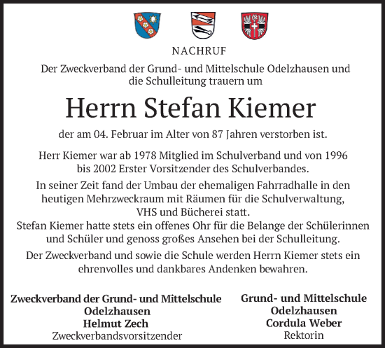 Traueranzeige von Stefan Kiemer von merkurtz