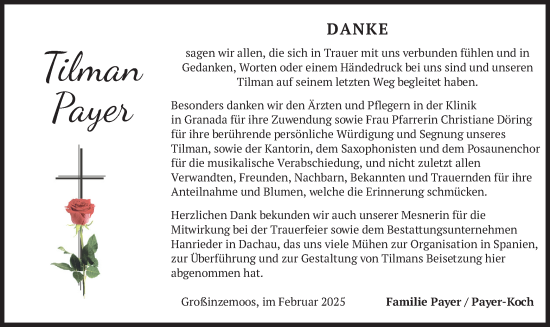 Traueranzeige von Tilman Payer von merkurtz