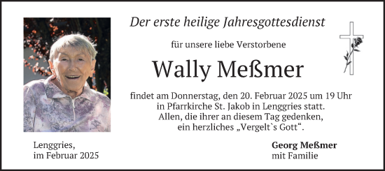 Traueranzeige von Wally Meßmer von merkurtz