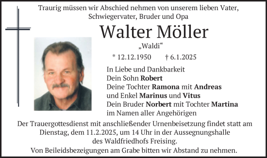 Traueranzeige von Walter Möller von merkurtz