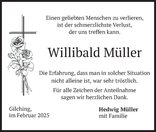 Traueranzeige von Willibald Müller von merkurtz