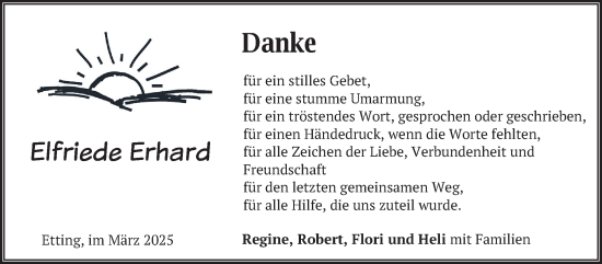 Traueranzeige von Elfriede Erhard von merkurtz