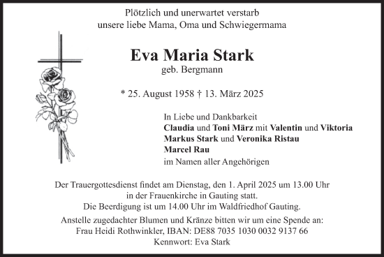 Traueranzeige von Eva Maria Stark von merkurtz