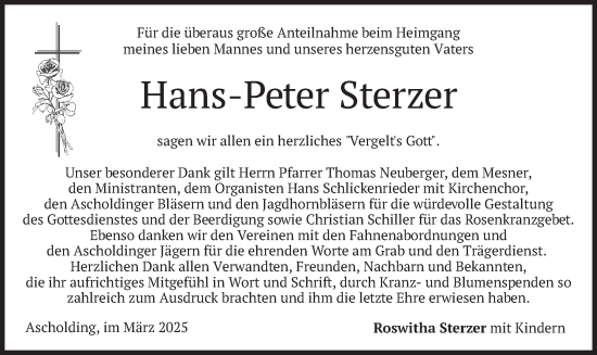 Traueranzeige von Hans-Peter Sterzer von merkurtz