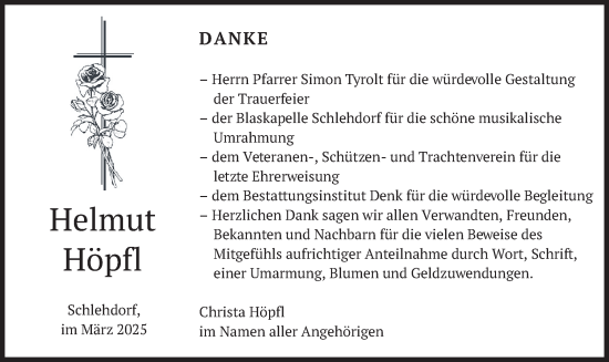 Traueranzeige von Helmut Höpfl von merkurtz