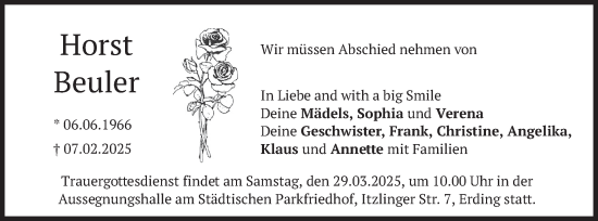 Traueranzeige von Horst Beuler von merkurtz