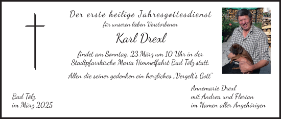 Traueranzeige von Karl Drexl von merkurtz