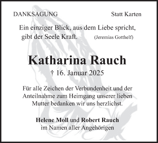 Traueranzeige von Katharina Rauch von merkurtz